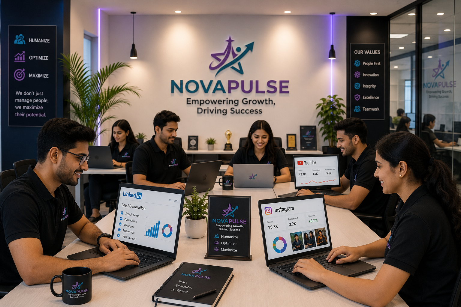 Nova Pulse B2B lead generation campaign monitoring and prospecting dashboard